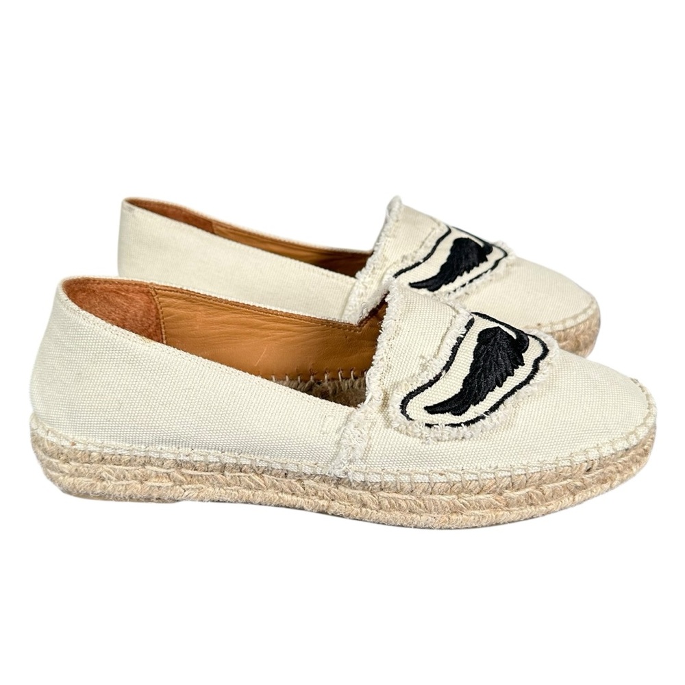 ZADIG & VOLTAIRE City Frayed Embroidered Canvas Espadrille Flats